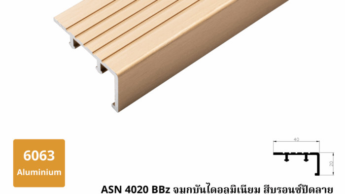 6. ASN 4020 BBz จมูกบันไดอลูมิเนียม สีบรอนซ์ปัดลาย